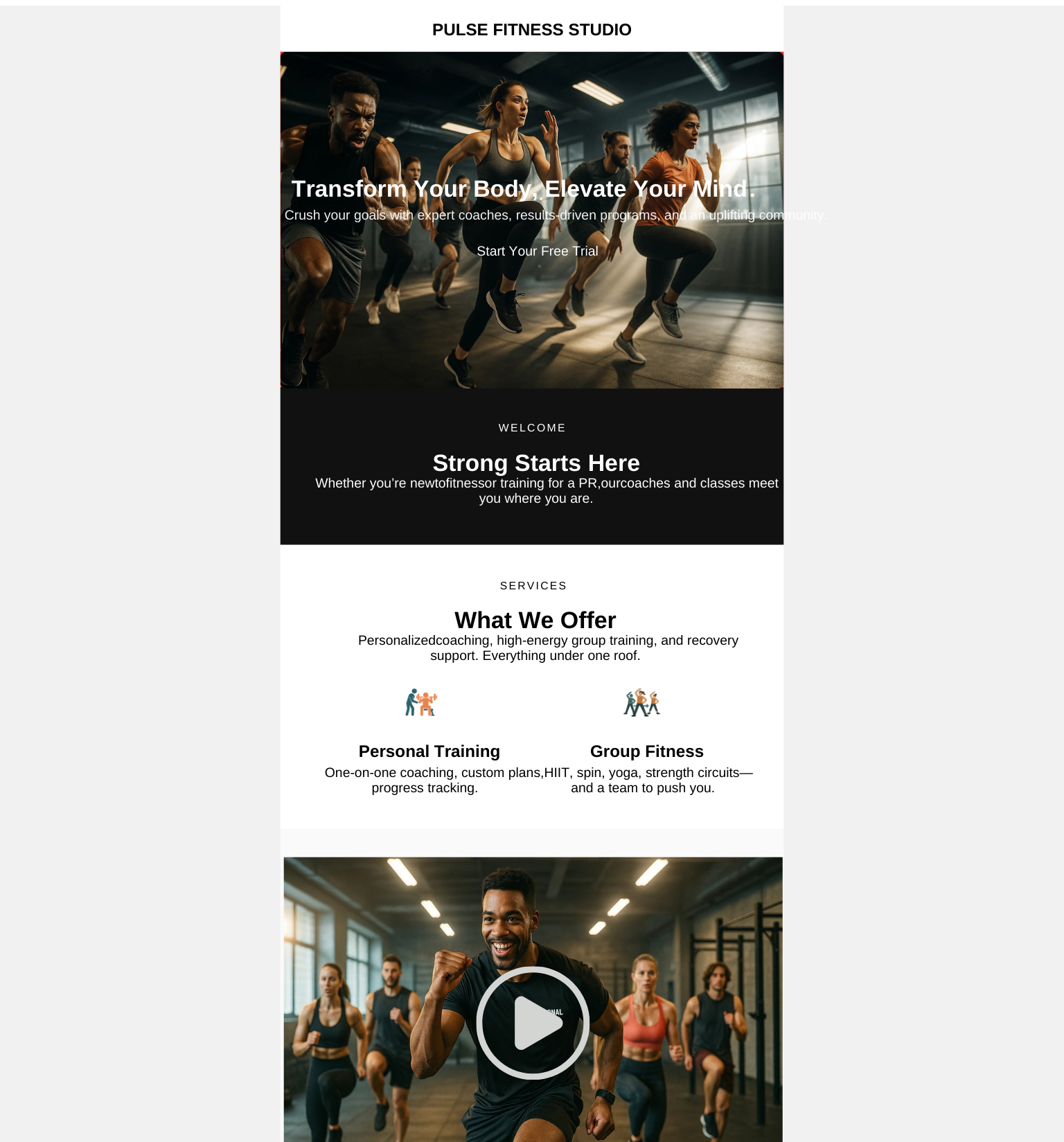 Pulse Fitness Studios preview