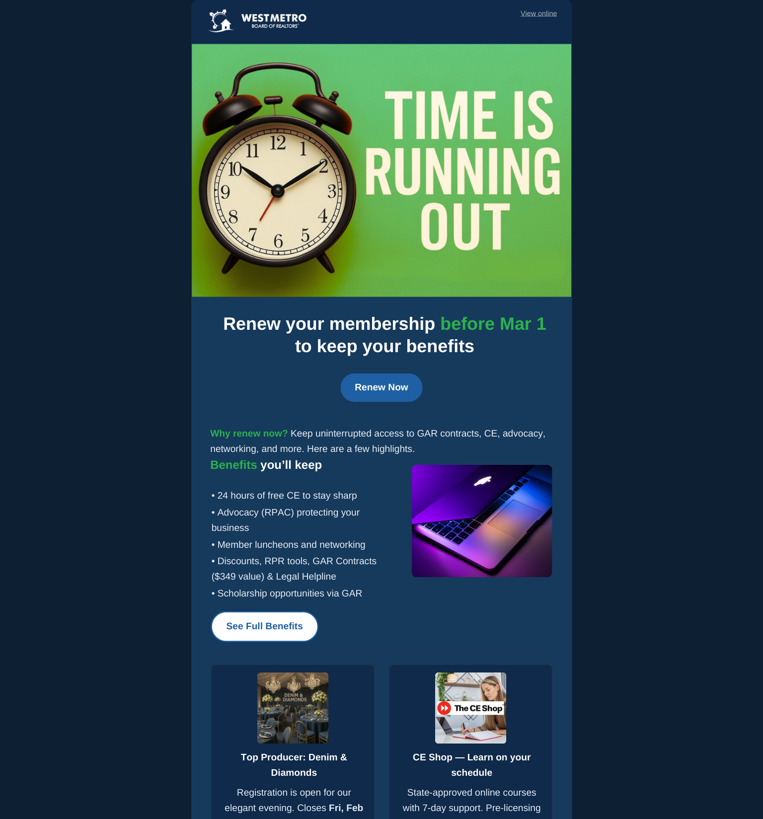 Renew Membership email preview